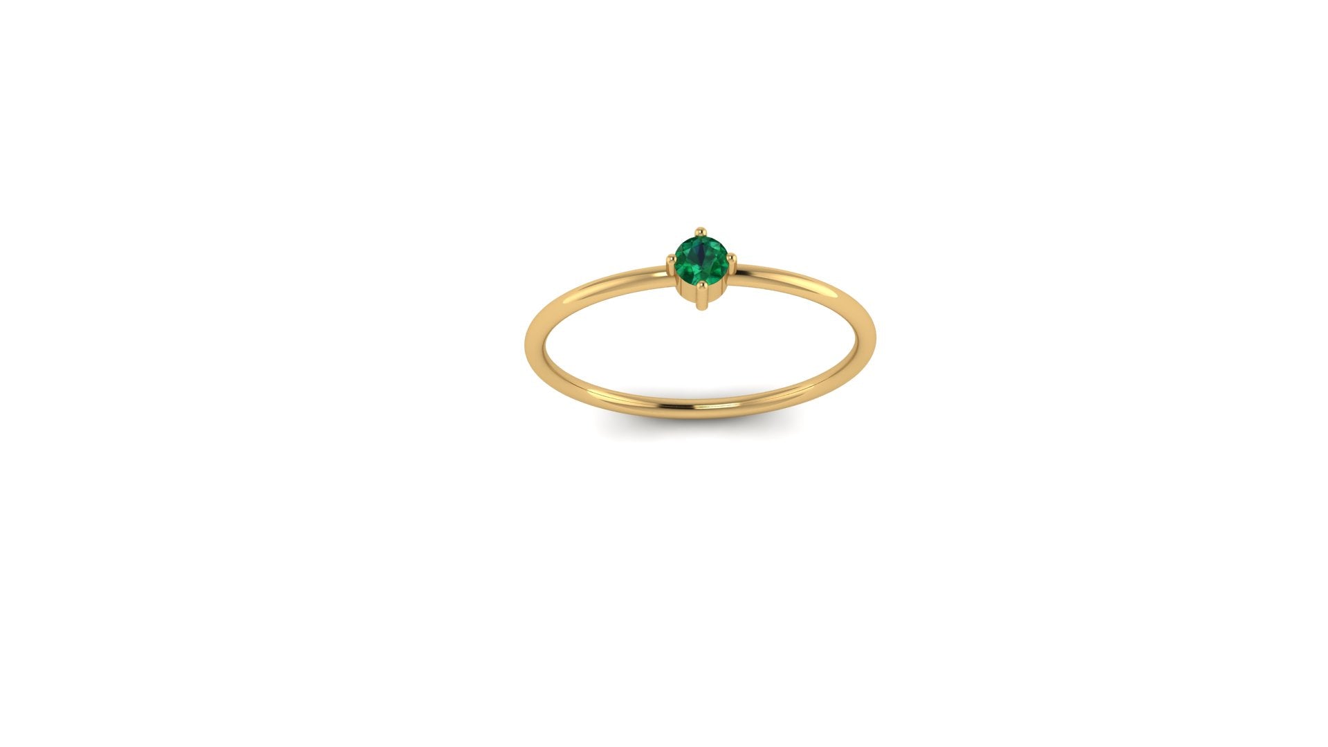 Solo Emerald Ring in 14kt Gold