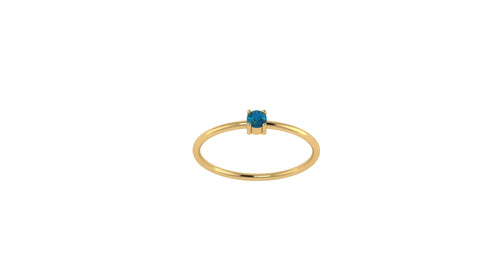 14kt Gold Solo London Blue Topaz Ring