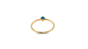 Solo London Blue Topaz Ring in 14kt Yellow Gold