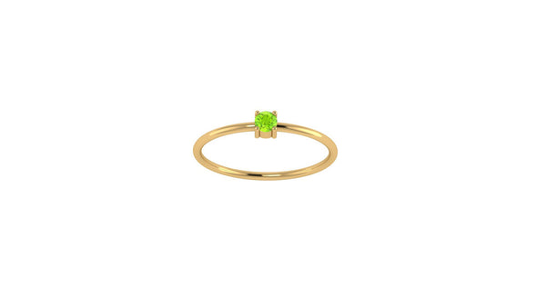 14kt Gold Solo Peridot Ring