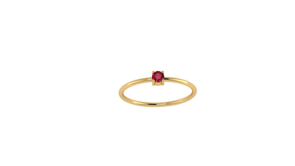 14kt Gold Solo Ruby Ring