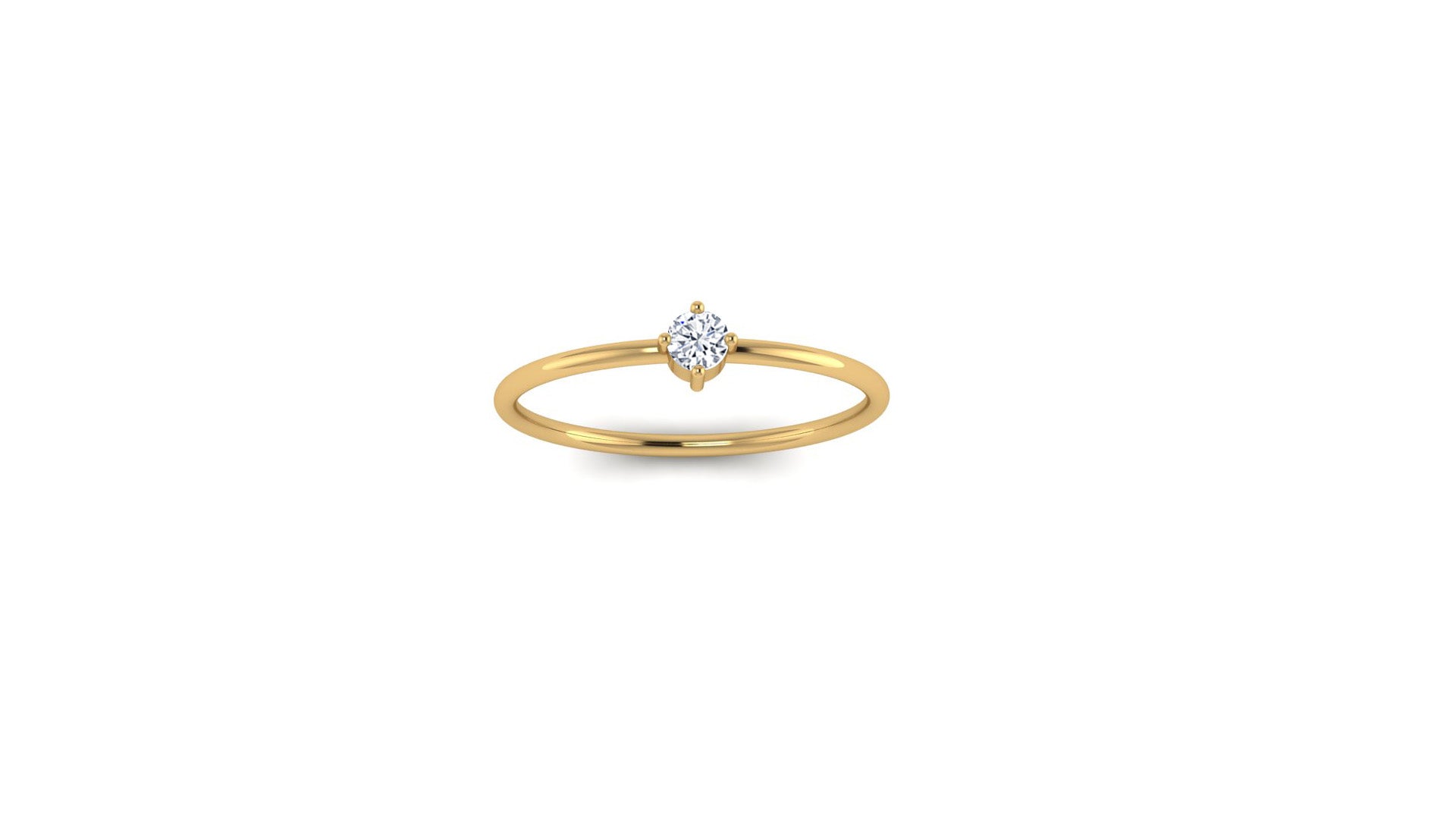 Solo Diamond Ring in 14kt Yellow Gold