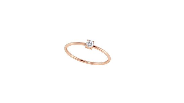 14kt Rose Gold Solo Diamond Ring