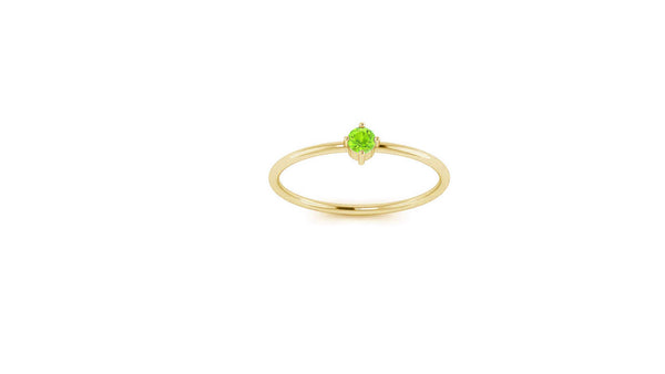 Solo Peridot Ring in 14kt Gold