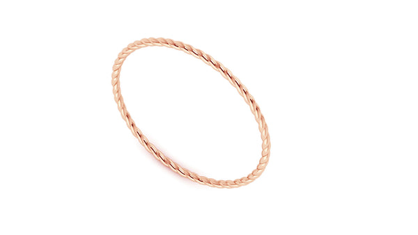 Twist Wire Stacker Ring in 14k Rose Gold