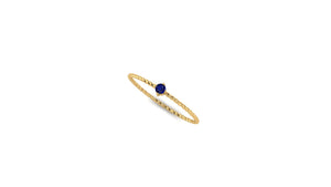 Twist Solo Blue Sapphire Ring in 14kt Yellow Gold