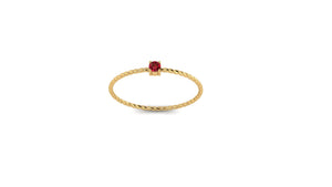 Solo Ruby Twist Ring in 14kt Yellow Gold