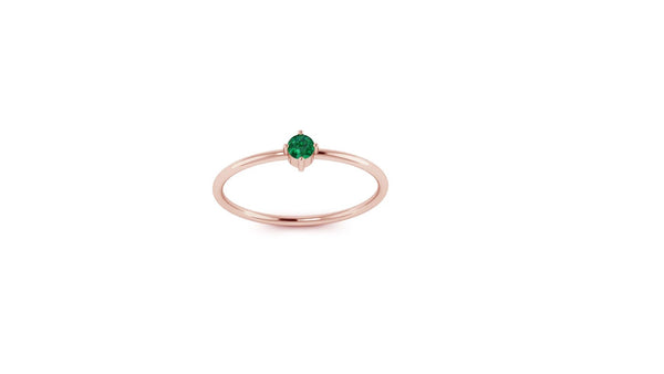 Solo Emerald Ring in 14kt Gold