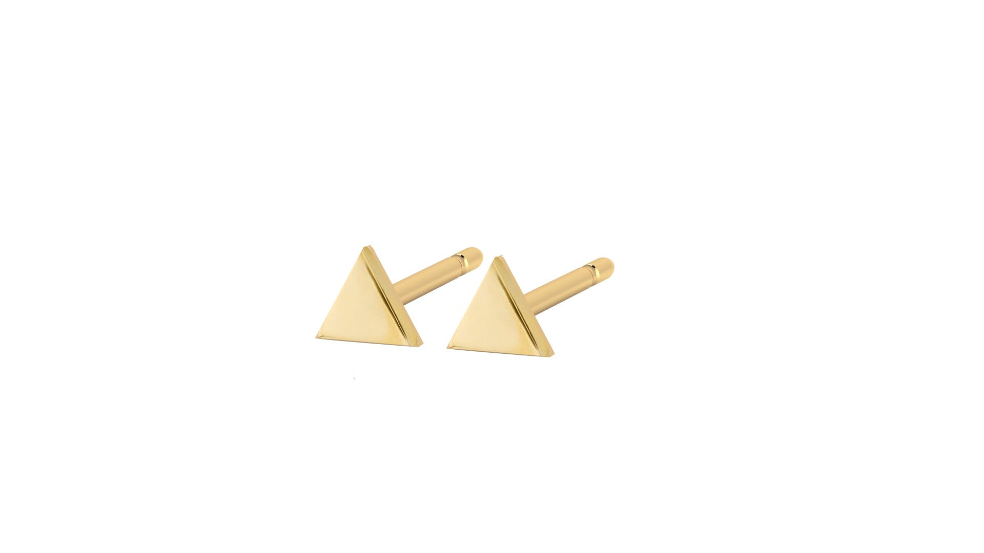 Triangle Studs in 14kt Yellow Gold